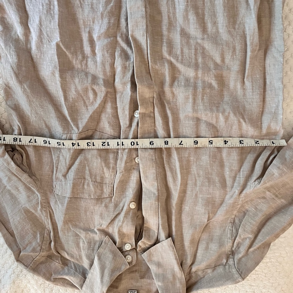 Reiss Light Brown Linen Shirt - Picture 5 of 6